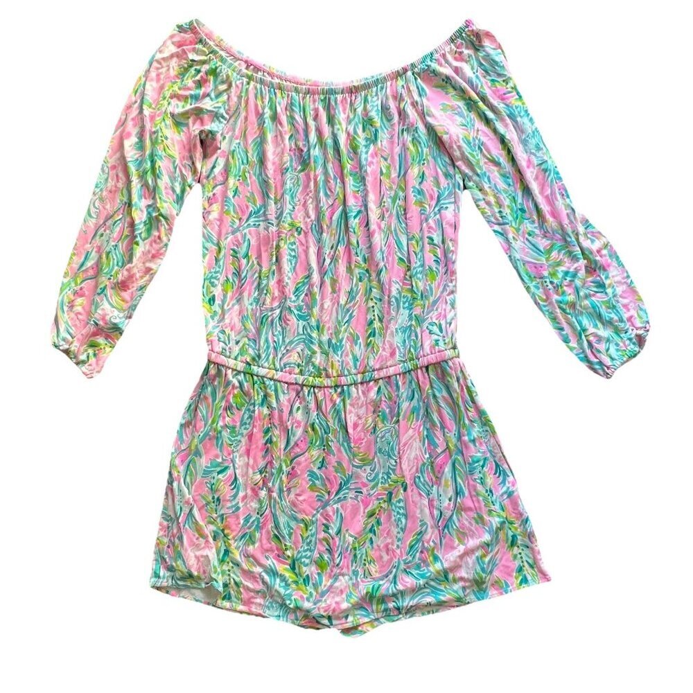 Lilly Pulitzer Women’s Lana Skort Romper Size Medium Unicorn of the Sea Beach - Picture 2 of 9